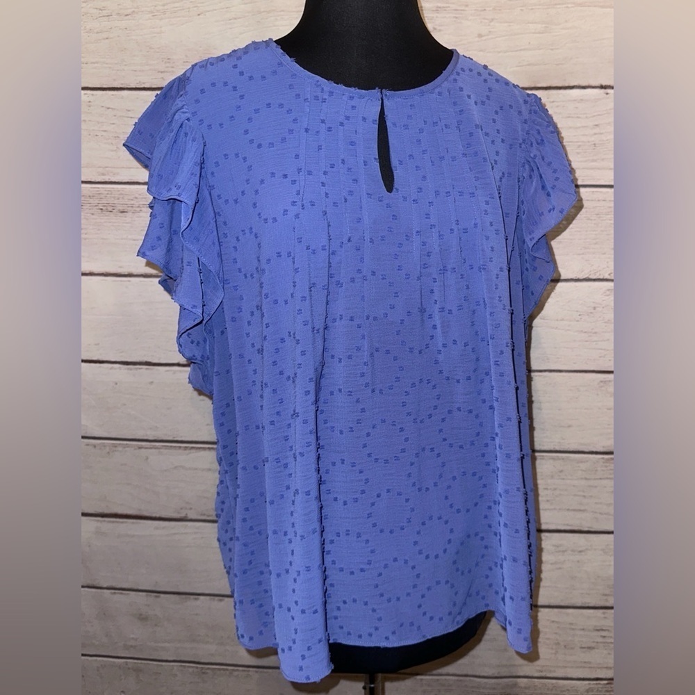 Zac and Rachel XLarge Shirt Flutter Sleeve , Office Wear, Business Casual, Cute